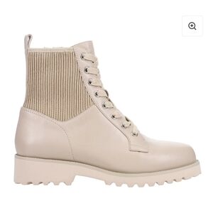 Vaneli Elegant Cream Ankle Boots Round Toe Zippered Boots.New Condition